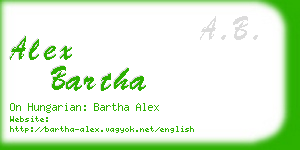 alex bartha business card